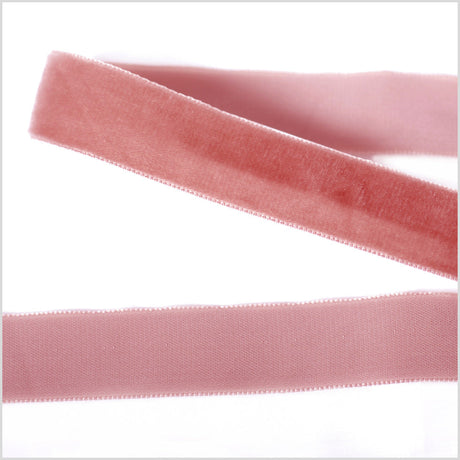 Single Faced Velvet Ribbon Made in Italy - 7/8" - Dark Dusty Rose - Sabine Collection