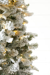9' Snowcrest Pencil Pine Color LED Tree