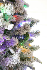9' Snowcrest Pencil Pine Color LED Tree