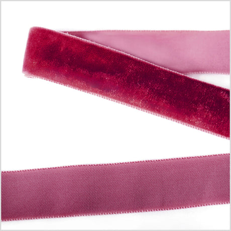 Single Faced Velvet Ribbon Made in Italy - 7/8" - Azalea - Sabine Collection