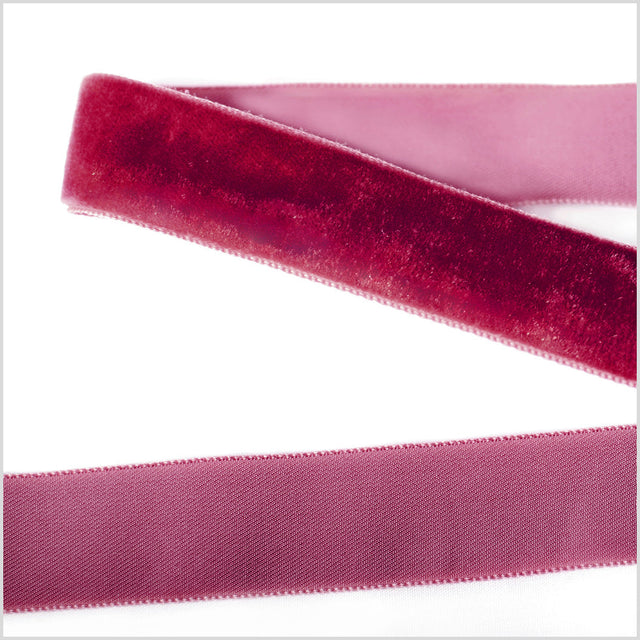 Single Faced Velvet Ribbon Made in Italy - 7/8" - Azalea - Sabine Collection