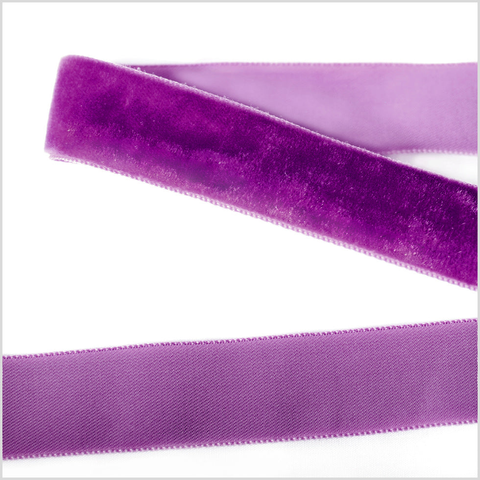Single Faced Velvet Ribbon Made in Italy - 7/8" - Plum - Sabine Collection