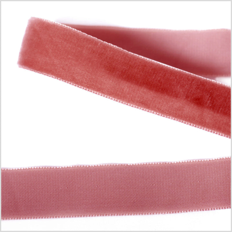 Single Faced Velvet Ribbon Made in Italy - 7/8" - Old Rose - Sabine Collection