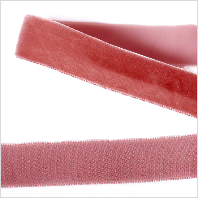 Single Faced Velvet Ribbon Made in Italy - 7/8" - Old Rose - Sabine Collection