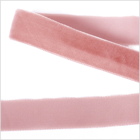 Single Faced Velvet Ribbon Made in Italy - 7/8" - Dusty Pink - Sabine Collection