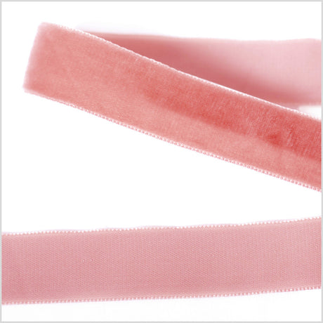 Single Faced Velvet Ribbon Made in Italy - 7/8" - Light Peach - Sabine Collection