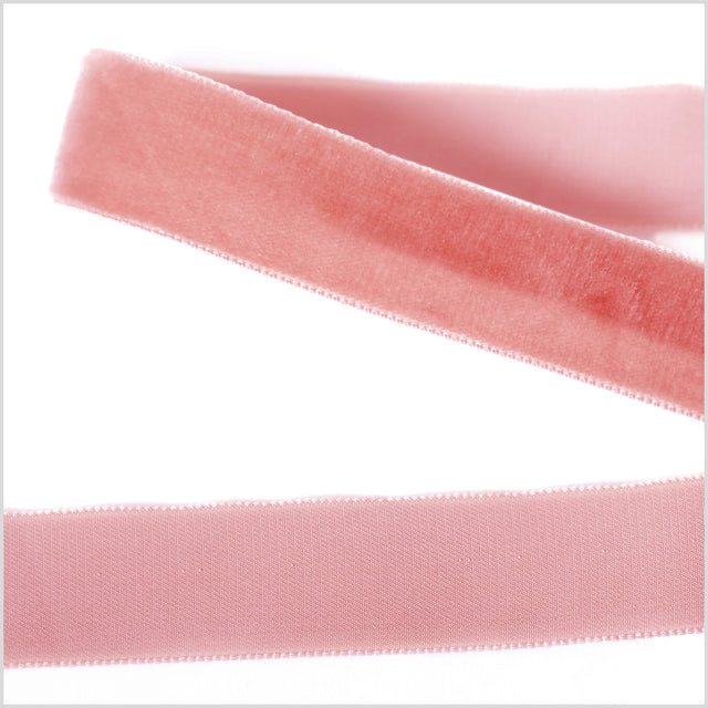 Single Faced Velvet Ribbon Made in Italy - 7/8" - Light Peach - Sabine Collection