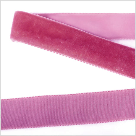Single Faced Velvet Ribbon Made in Italy - 7/8" - Beauty Pink - Sabine Collection