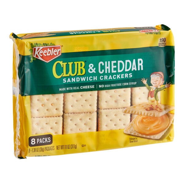 Keebler Club and Cheddar Sandwich Crackers 1.38 oz. - 96/Case