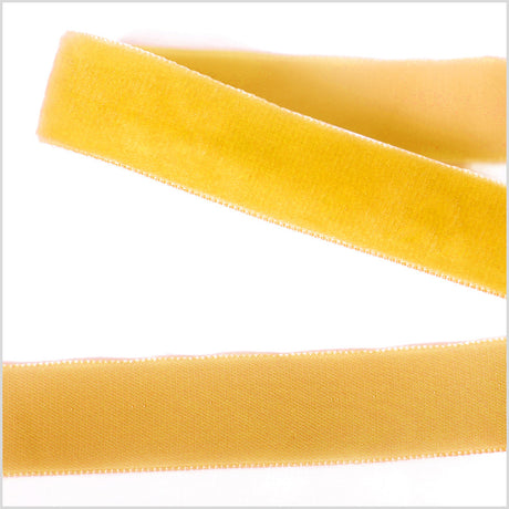 Single Faced Velvet Ribbon Made in Italy - 7/8" - Yellow - Sabine Collection