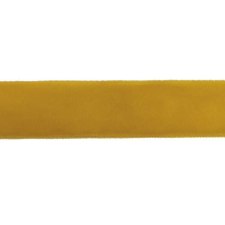 Single Faced Velvet Ribbon Made in Italy - 7/8" - Mustard - Sabine Collection
