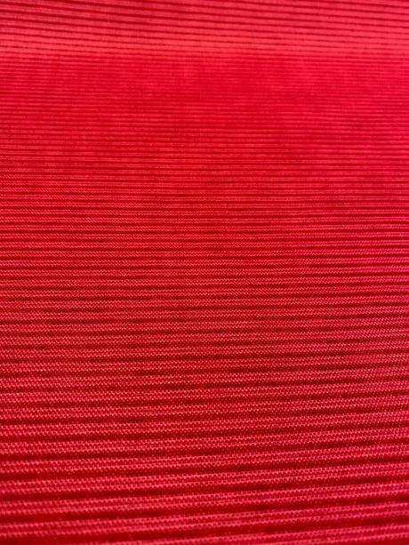 Bryant Outdoor Red Verticality Ticking Stripes Polyester Fabric - Red Vertical Stripes, 56" Width (1 Yard)