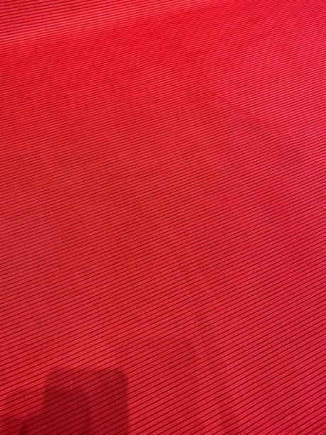 Bryant Outdoor Red Verticality Ticking Stripes Polyester Fabric - Red Vertical Stripes, 56" Width (1 Yard)