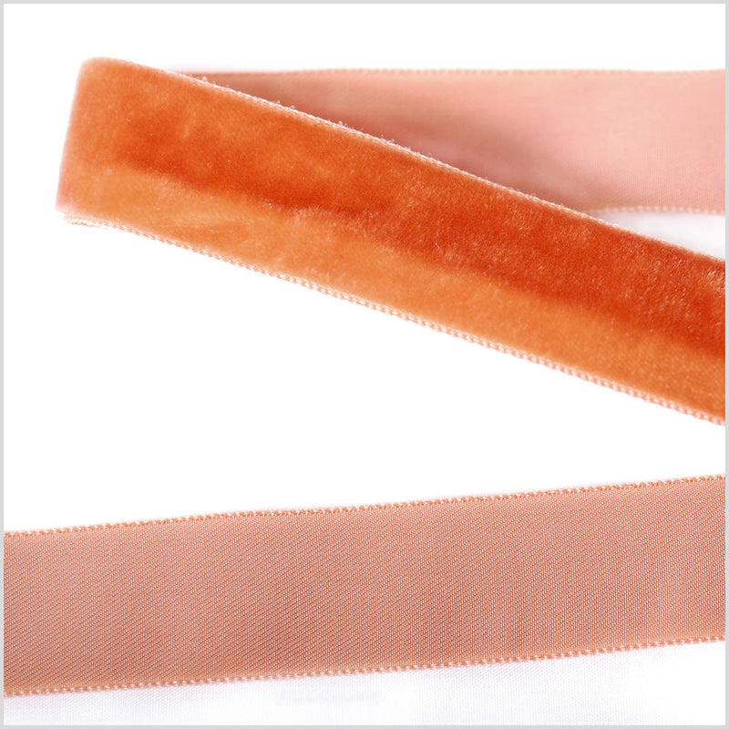 Single Faced Velvet Ribbon Made in Italy - 7/8" - Copper - Sabine Collection