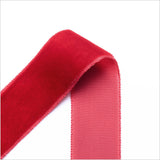 Single Faced Velvet Ribbon Made in Italy - 7/8" - Rouge Red - Sabine Collection