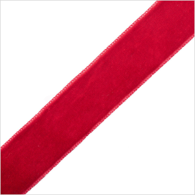 Single Faced Velvet Ribbon Made in Italy - 7/8" - Rouge Red - Sabine Collection