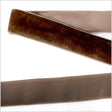 Single Faced Velvet Ribbon Made in Italy - 7/8" - Chocolate - Sabine Collection