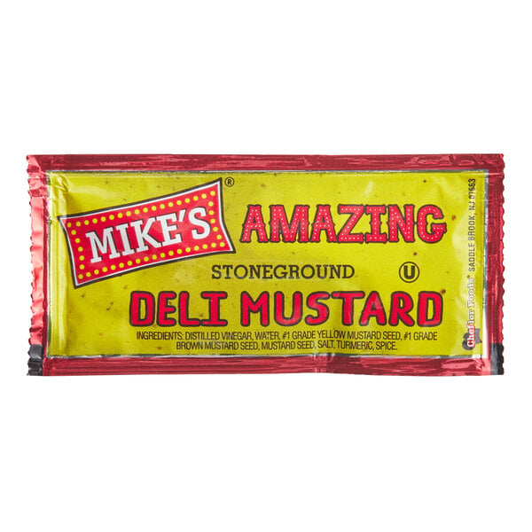 Mike's Amazing Stoneground Deli Mustard Packet 9 Gram - 500/Case