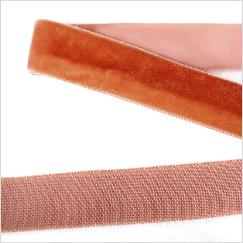 Single Faced Velvet Ribbon Made in Italy - 7/8" - Rust - Sabine Collection