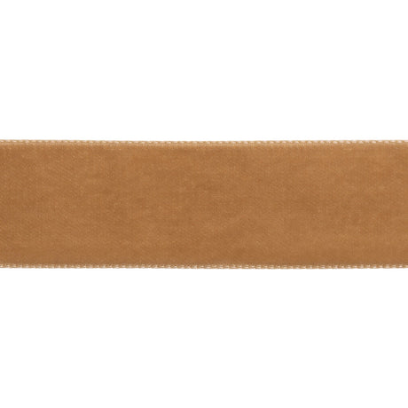 Single Faced Velvet Ribbon Made in Italy - 7/8" - Coffee - Sabine Collection