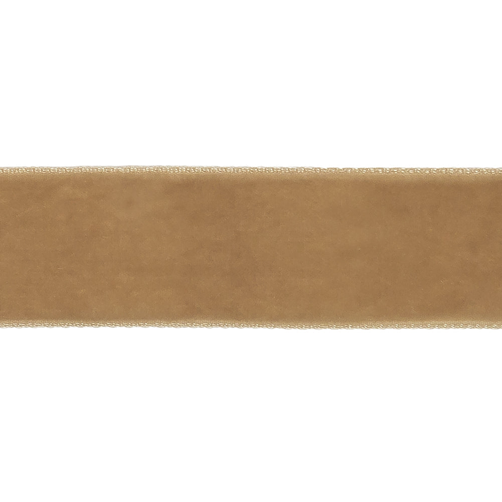 Single Faced Velvet Ribbon Made in Italy - 7/8" - Beige - Sabine Collection