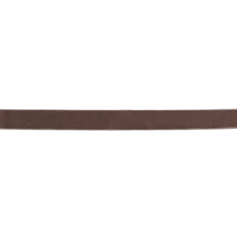 Single Faced Velvet Ribbon Made in Italy - 7/8" - Dark Tan - Sabine Collection
