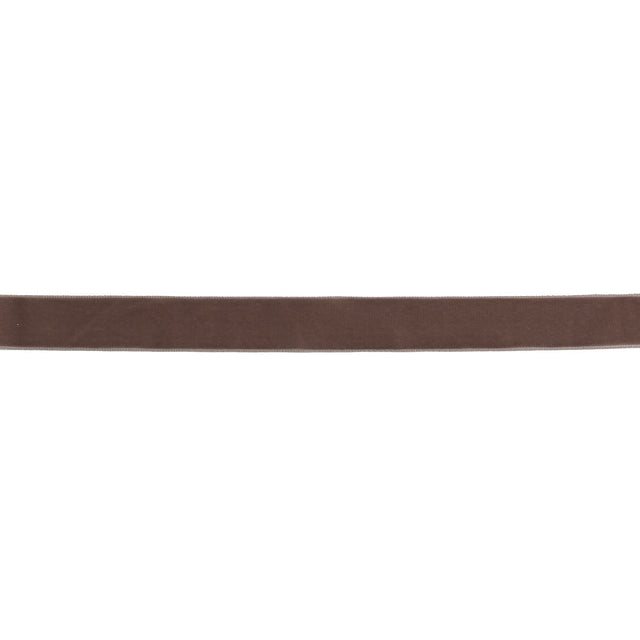 Single Faced Velvet Ribbon Made in Italy - 7/8" - Dark Tan - Sabine Collection