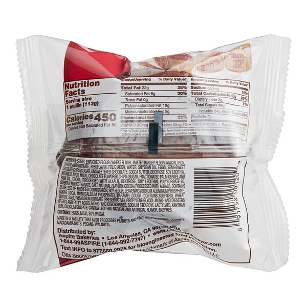 Otis Spunkmeyer Individually Wrapped Double Chocolate Muffin 4 oz. - 24/Case