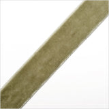 Single Faced Velvet Ribbon Made in Italy - 7/8" - Khaki - Sabine Collection