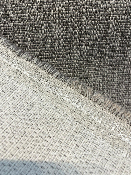 Classic Gray Tweed Chenille Chenille Fabric - Gray Tweed Pattern, 56" Width (1 Yard)