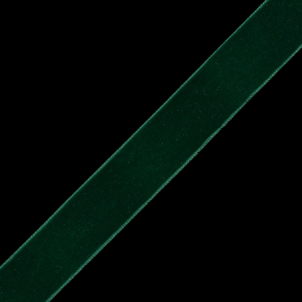 Single Faced Velvet Ribbon Made in Italy - 7/8" - Dark Green - Sabine Collection