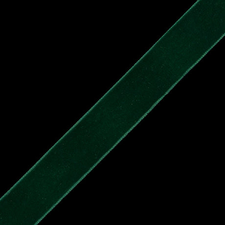 Single Faced Velvet Ribbon Made in Italy - 7/8" - Dark Green - Sabine Collection