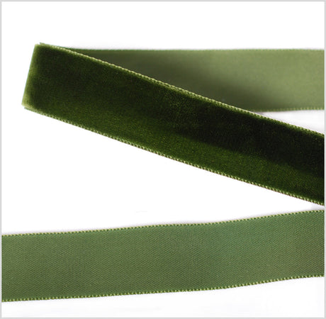 Single Faced Velvet Ribbon Made in Italy - 7/8" - Hunter - Sabine Collection