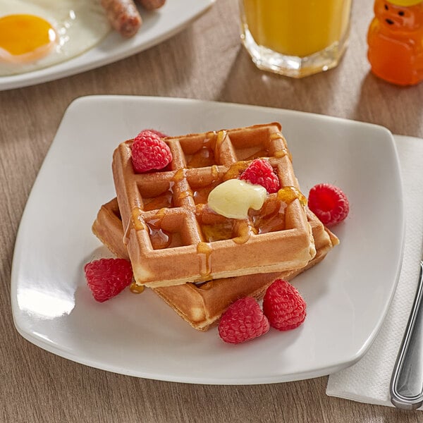Krusteaz Square Whole Grain Belgian Waffle 3 5/8" - 72/Case