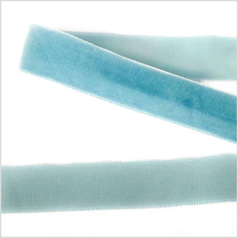 Single Faced Velvet Ribbon Made in Italy - 7/8" - Sky Blue - Sabine Collection