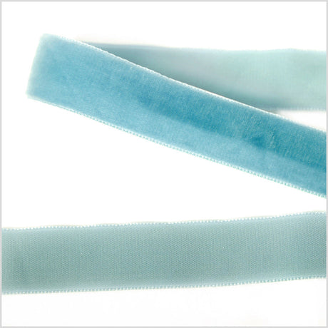 Single Faced Velvet Ribbon Made in Italy - 7/8" - Sky Blue - Sabine Collection