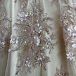 Beaded 3D Floral Lace Fabric - 3D Floral Beaded Embroidery, 50" Wide (1 Yard)