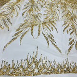 1 Yard Beaded Lace Fabric Embroidered on 100% Polyester Net Mesh
