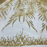 Beaded Lace Fabric on Polyester Net Mesh