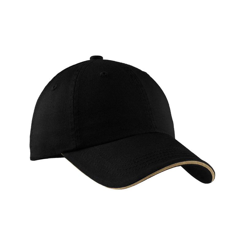 Sandwich Bill Cap with Striped Closure