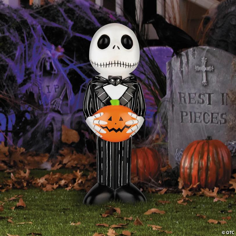 24" Light-Up The Nightmare Before Christmas™ Jack Skellington with Pumpkin Blow Mold Plastic Outdoor Decoration