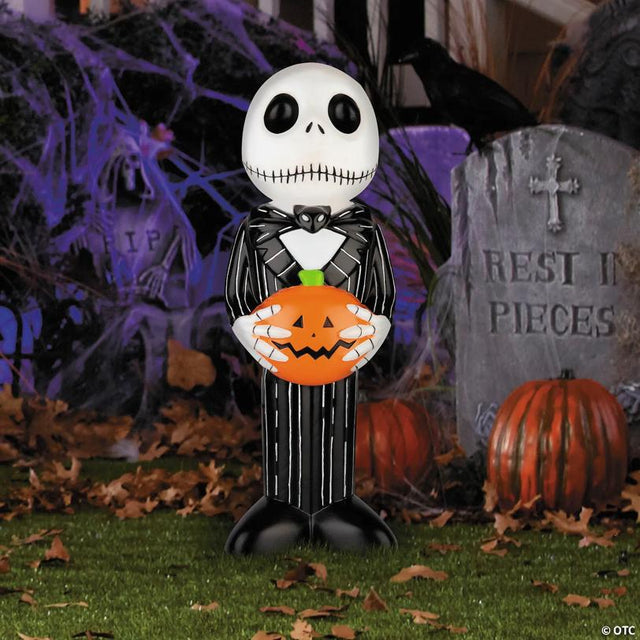 24" Light-Up The Nightmare Before Christmas™ Jack Skellington with Pumpkin Blow Mold Plastic Outdoor Decoration