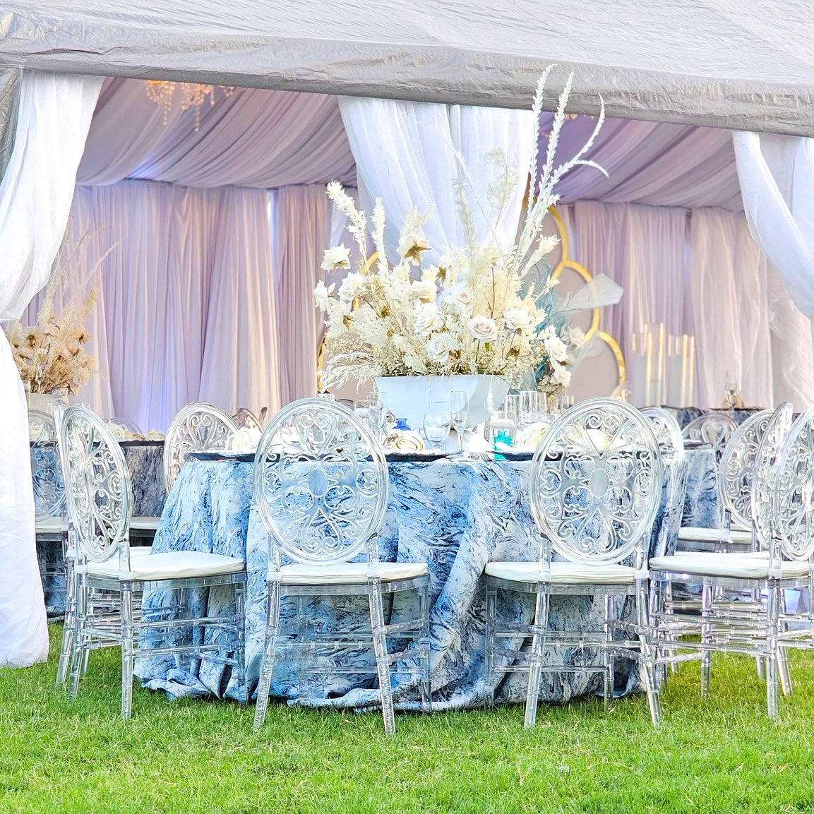 Jacquard Cloth Dinner Napkins 20x20 Dusty Blue