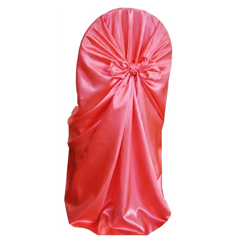 Coral Satin Universal Self Tie Chair Cover