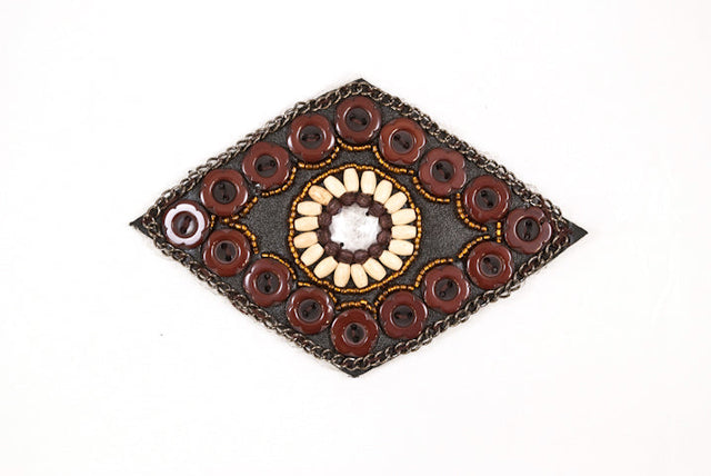 Beaded Patch Diamond-Shaped Chainlink 4.75 x 3
