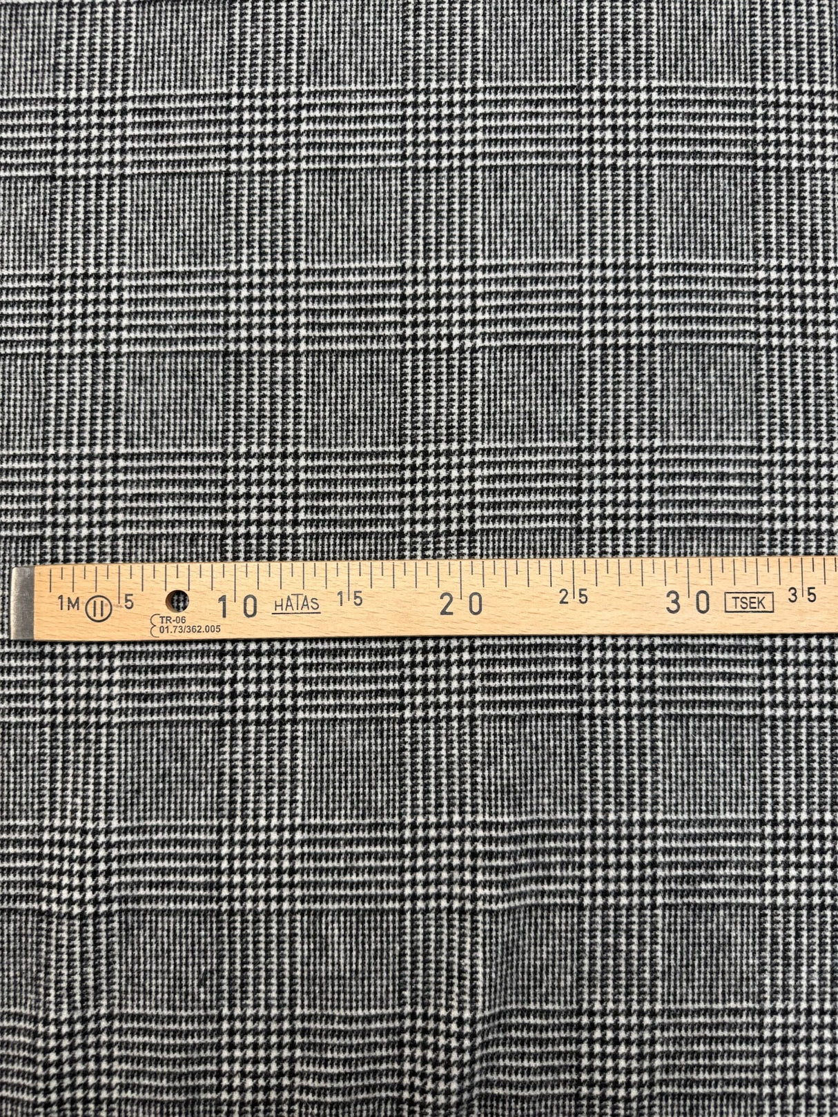 Wool Blend Tweed Checked Gray