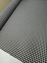 Viscose Blend Checked Fabric Black White