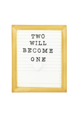 3.5 Inch Two Will Become One Letter Board Customizable Christmas Ornament Keepsake