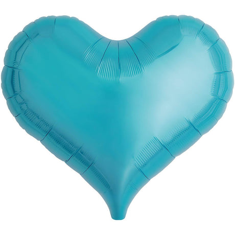Foil Balloon Jelly Heart Metallic Light Blue