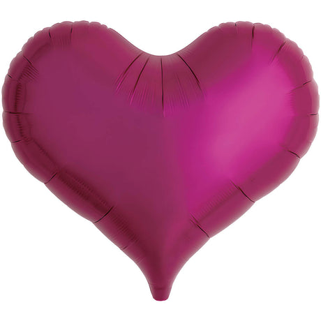 Foil Balloon 25 Inch Jelly Heart Metallic Magenta